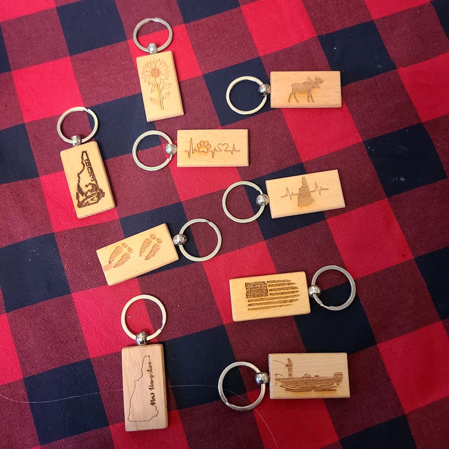 Engraved Wood Keychains (Carter's Creations NH) CN-175-01 OL