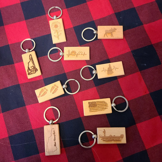 Engraved Wood Keychains (Carter's Creations NH) CN-175-01 OL