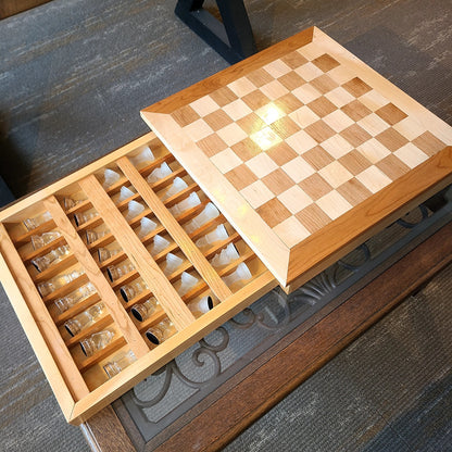 Artisan hand crafted inlay wood chess board (Rick Becksted) OL