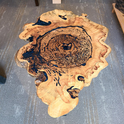 Flame Box Elder Burl Coffee Table (Atlas Knifeworks) OL