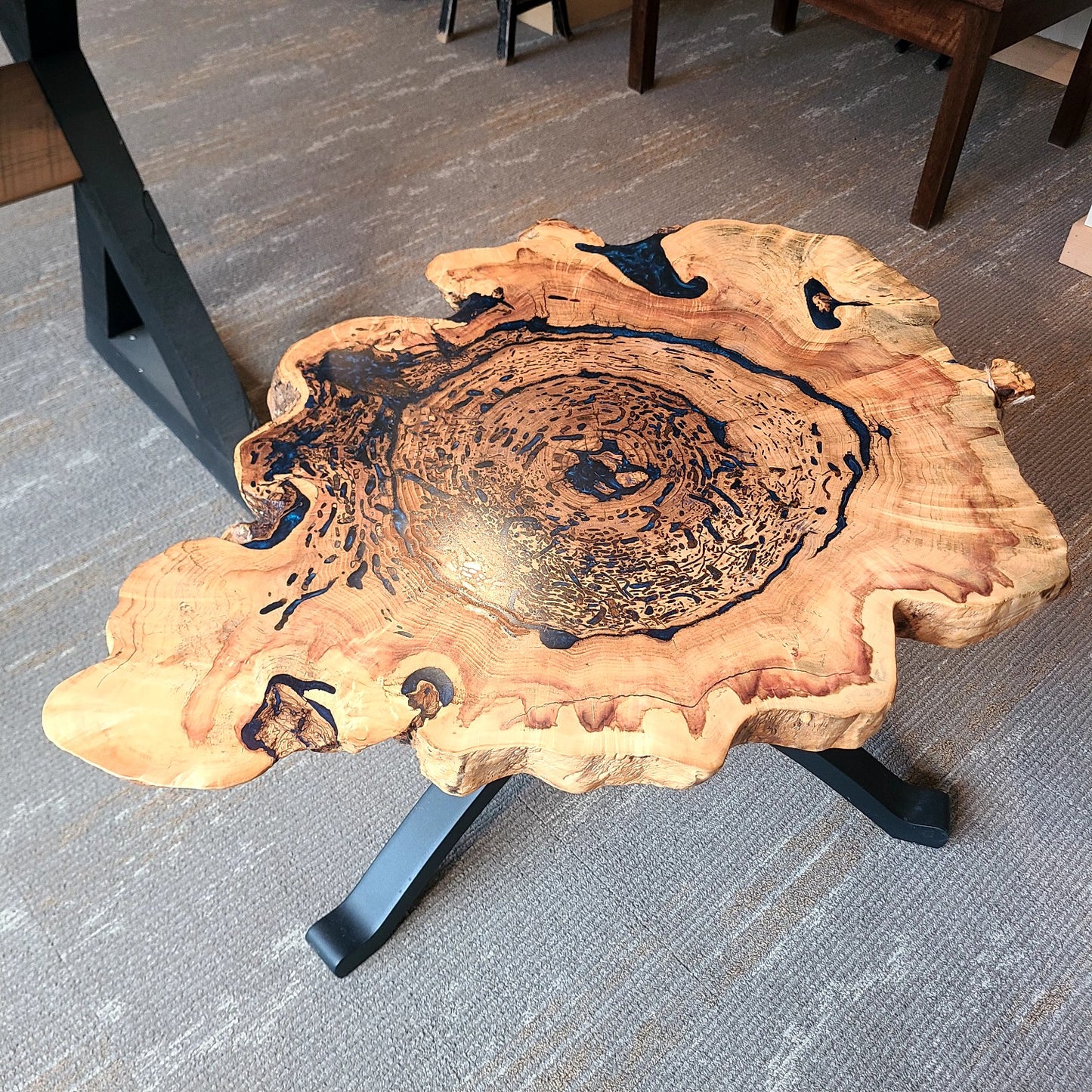 Flame Box Elder Burl Coffee Table (Atlas Knifeworks) OL