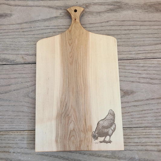 Embossed Chicken Handcrafted Cutting Board (A Vintage Wren) OL