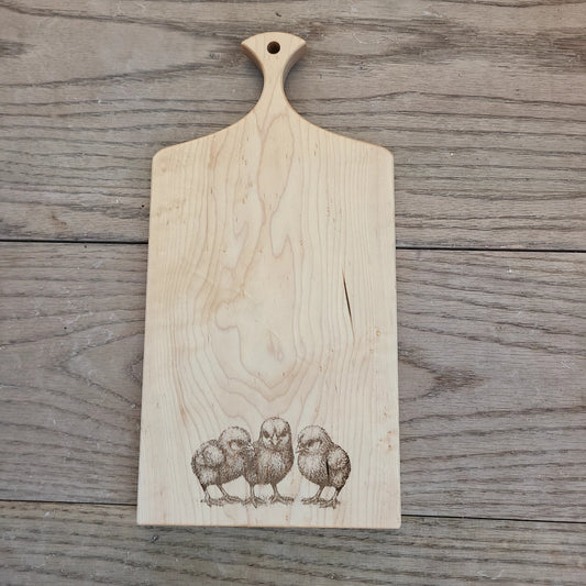 Embossed Chicks Handcrafted Cutting Board (A Vintage Wren) OL