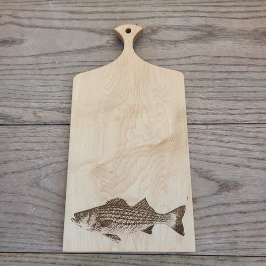 Handcrafted Cutting Board with embossed Striper (A Vintage Wren) OL