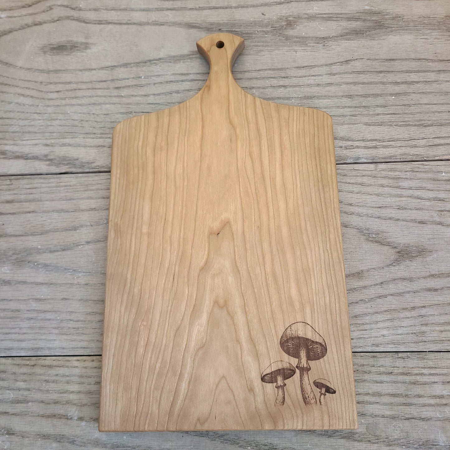 Handcrafted Cutting Board with embossed mushroom (A Vintage Wren) OL