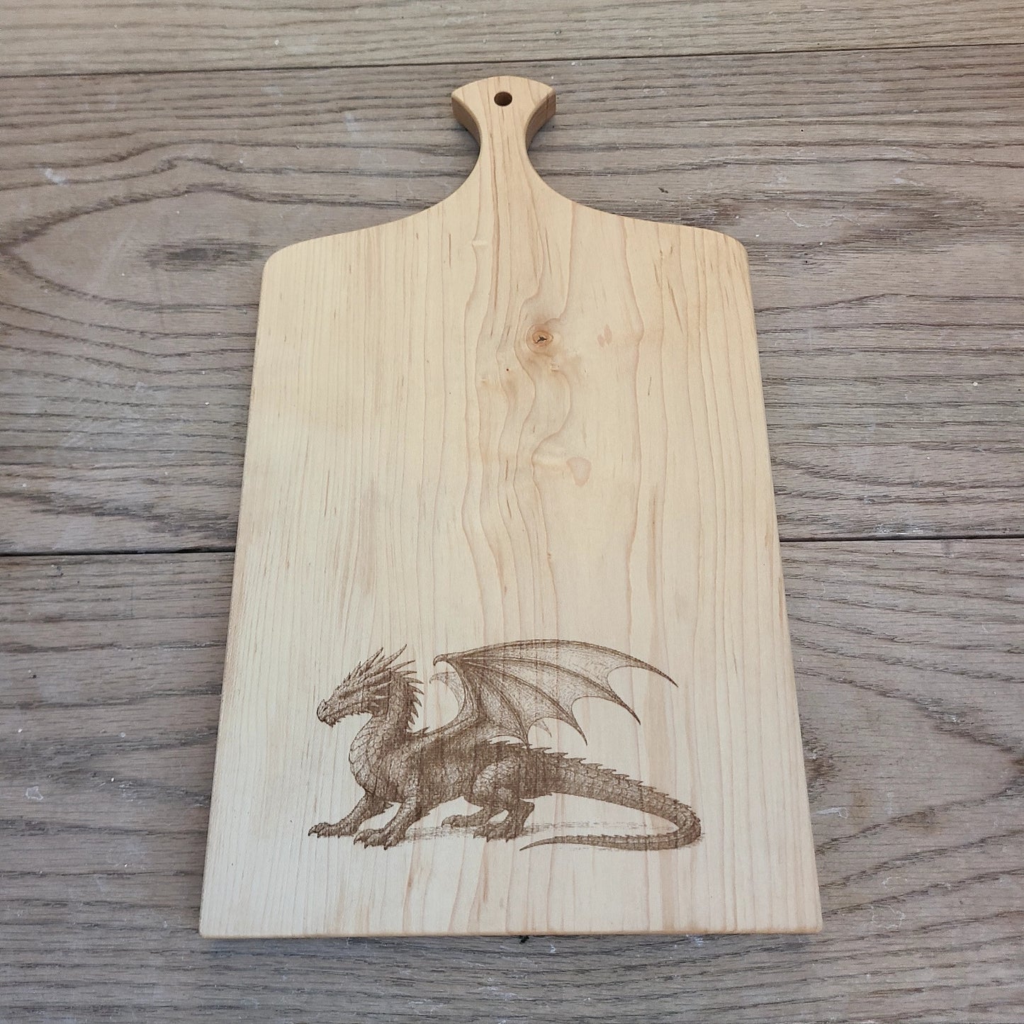 Handcrafted Cutting Board with embossed dragon (A Vintage Wren) OL