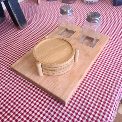 Handcrafted Salt & Pepper Picnic Board with Coasters (A Vintage Wren) OL