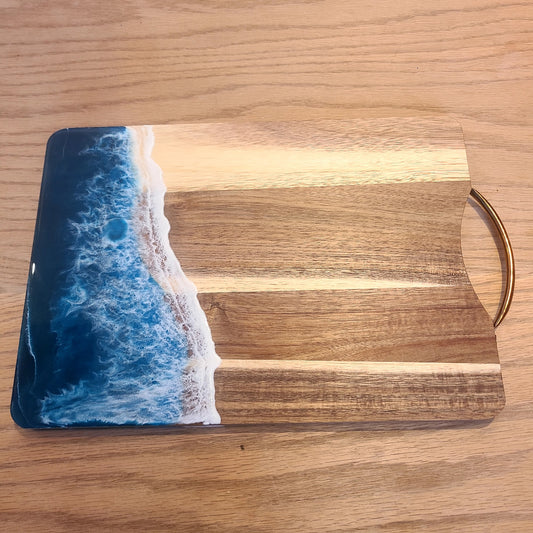 Resin Art Ocean Wave large wood board (Maria Hostage/Java Lou Studio) OL