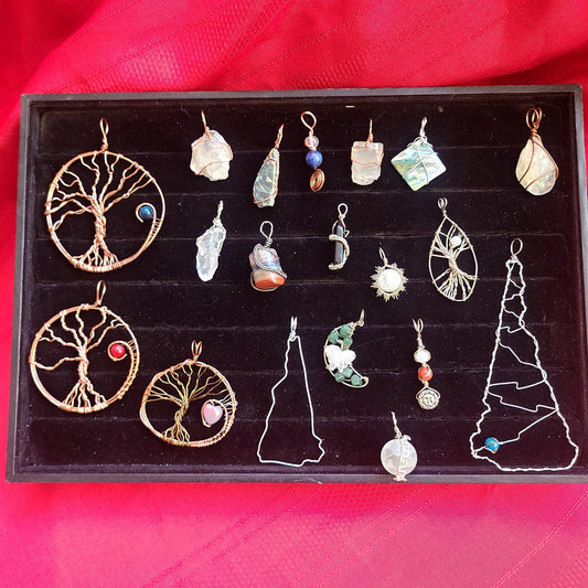 Wire and Gemstone Pendants (Controlled Chaos Jewelry)