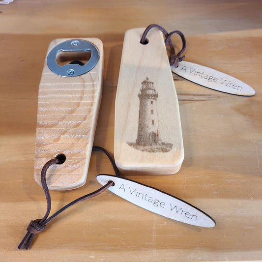 Lighthouse Magnetic Wood Bottle Opener (A Vintage Wren) OL