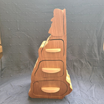 NH Old Man of the Mountain Silhouette wood multi-layered vessel (Simply Reflex) OL