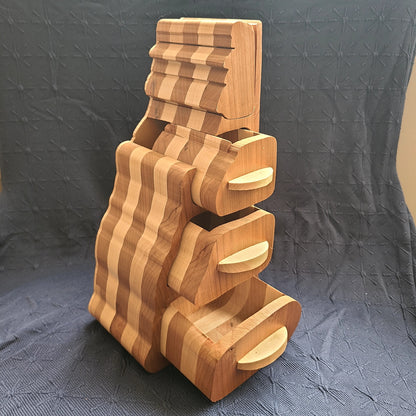 NH Old Man of the Mountain Silhouette wood multi-layered vessel (Simply Reflex) OL