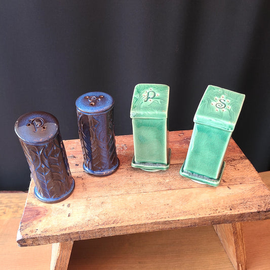 Hand Crafted Ceramic Salt & Pepper/Condiment Shakers set of 2 (Claire Provencher Ceramics) OL