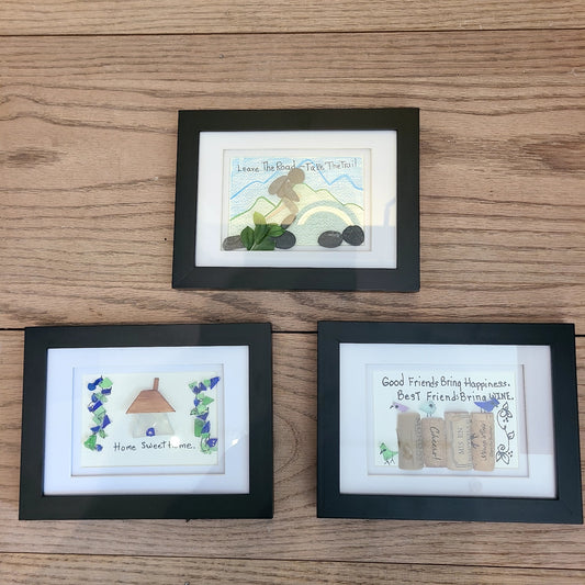 Framed NH Seaglass Art (Gayle Baillargeon) OL