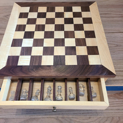 Hand Carved Inlay Chess Board (Rick Becksted) OL