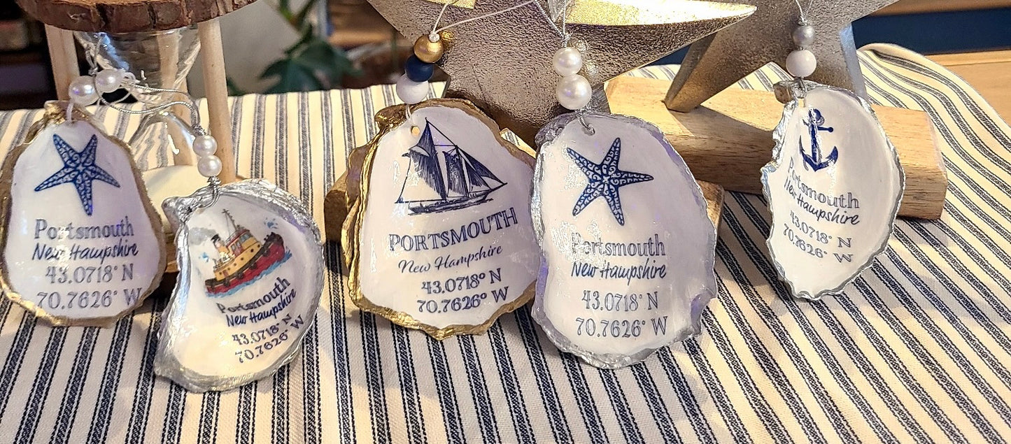 Large Oyster Shell Coastal Ornament (idCreations) OL