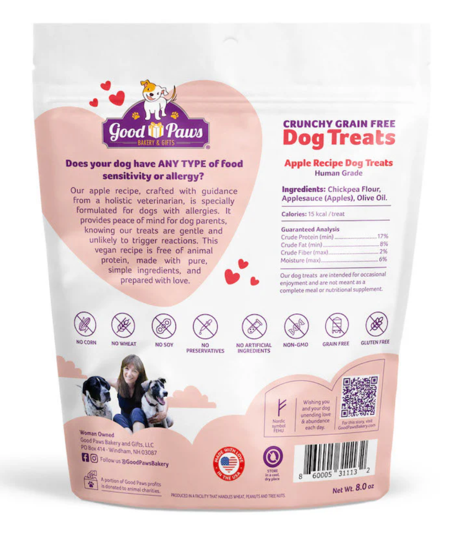 Apple Dog Treats all natural 2 oz. bag (Good Paws) OL