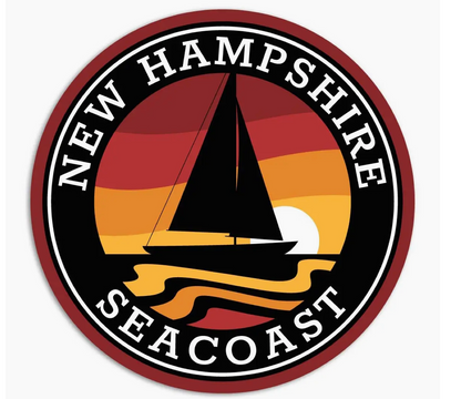NH Seacoast Sailboat vinyl mini sticker (Retro Planet) OL