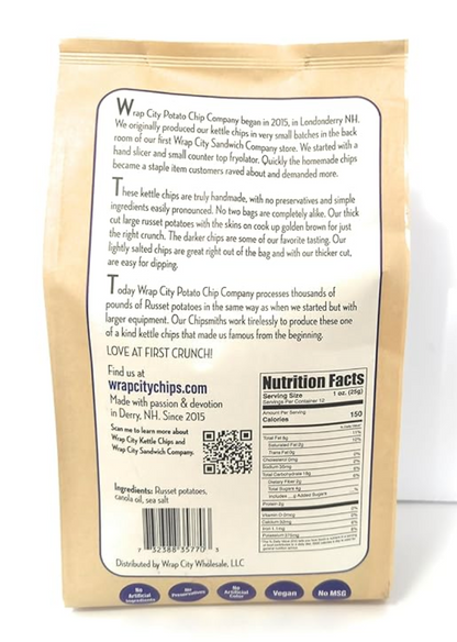 Hand Crafted Sea Salt Kettle Potato Chips 12 oz. (Wrap City) OL