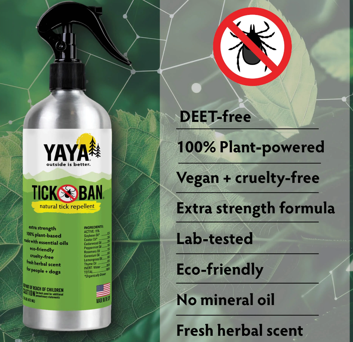 Tick Ban All Natural Tick Repellent 4 oz. (Yaya Organics) OL