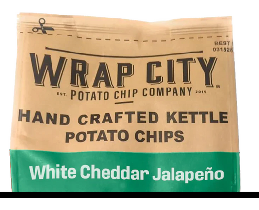 White Cheddar Jalapeño Handcrafted Kettle Chips 12 oz. (Wrap City) OL