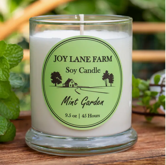 Mint Garden Soy Candle 9.5 oz. (Joy Lane Farm) OL