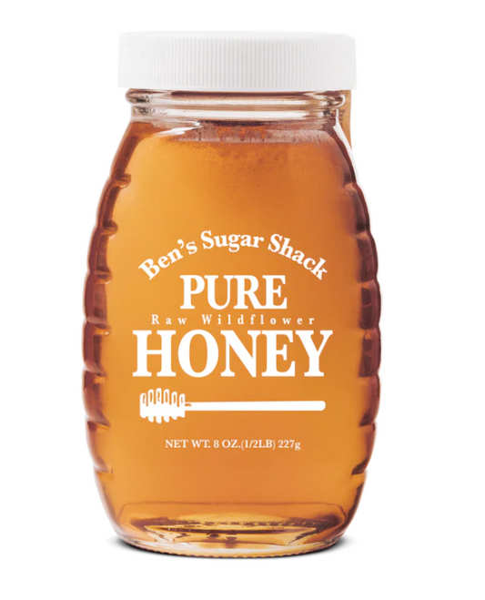 Wildflower Honey Glass Bottle 8 oz. (Ben's Sugar Shack) OL