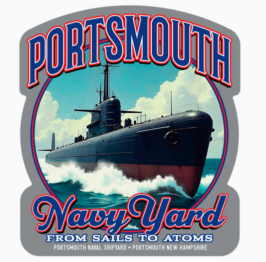 Portsmouth NH Naval Shipyard Vinyl Sticker (Retro Planet) OL