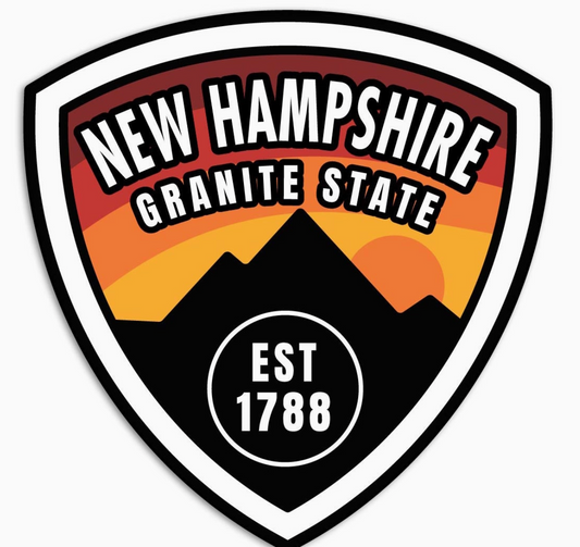 NH White Mountains Sunset Mini Sticker (Retro Planet) OL