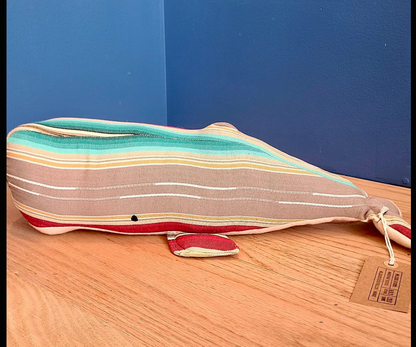 NH Artisan Textile Whale Pillow Textured Beige (Approx. Length 18" Hillside Studio) OL