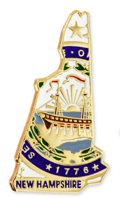 NH State Pin & NH Flag Pin OL
