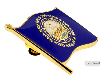 NH State Pin & NH Flag Pin OL