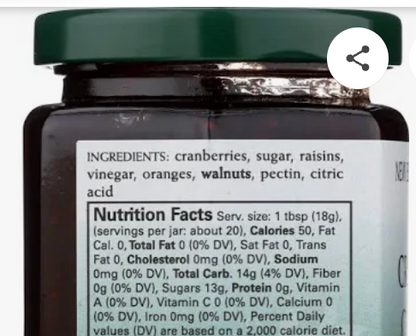Cranberry Chutney 4.5 oz. (New England Cranberry Co.) OL