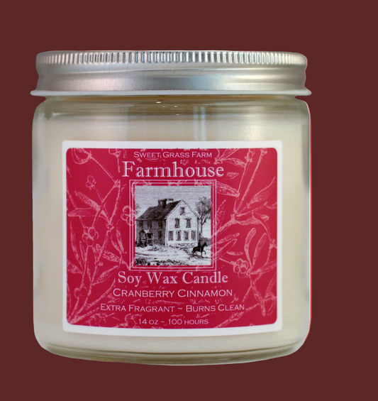Cranberry Cinnamon Soy Candle 14 oz. (Sweet Grass Farm) OL