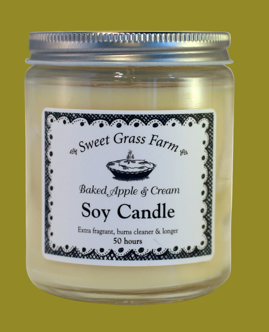Baked Apple & Cream Soy Candle 6.5 oz. (Sweet Grass Farm) OL