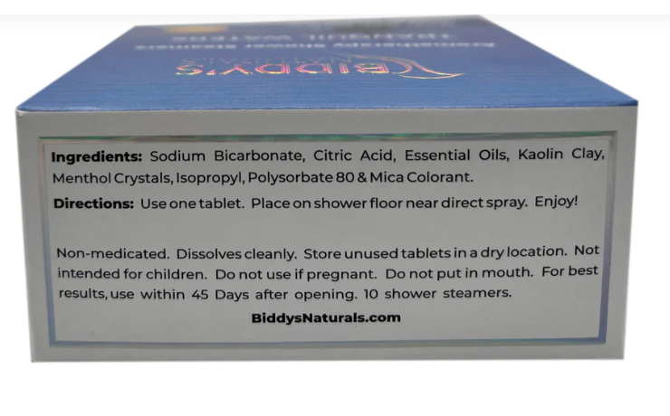 Tranquil Waters Shower Steamers 12 pack (Biddy's Naturals) OL