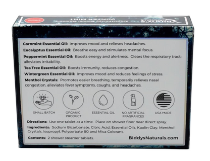 Wintermint Shower Steamers 2 pack (Biddy's) OL