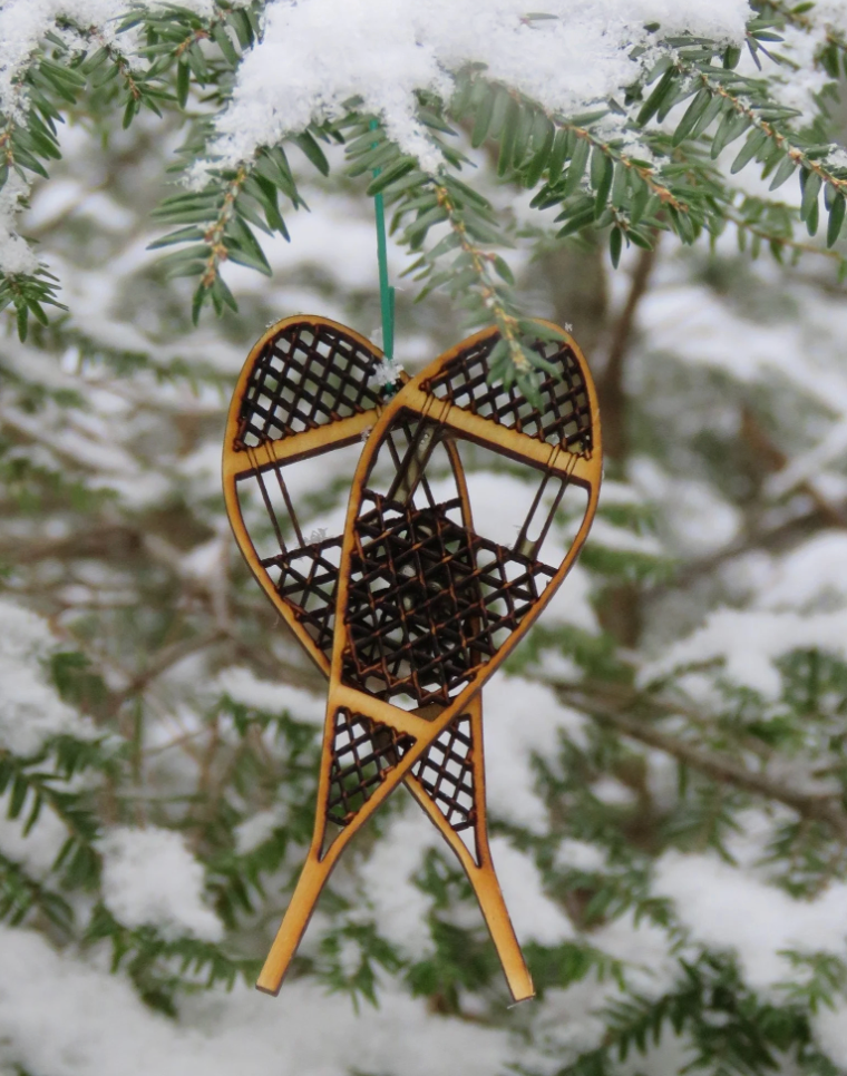 Crossed Snowshoe Holiday Christmas Ornament/Stocking Stuffer (Of Moose and Mountain) OL