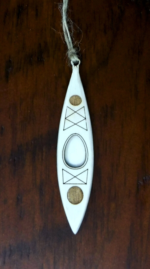 Kayak Wood Ornament (Of Moose and Mountain) OL