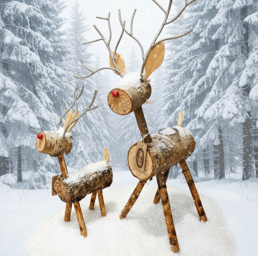 Handcrafted Wood Reindeer 3 sizes (The Hunter Studio) OL