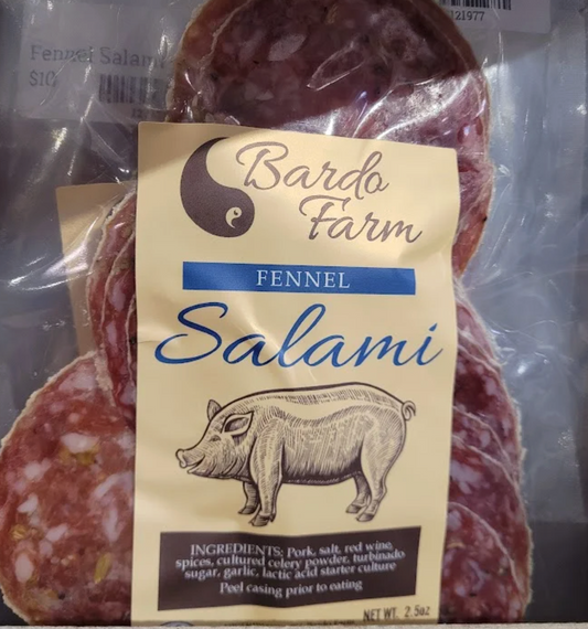 Fennel Salami 4 oz. vacuum sealed (Bardo Farms) OL