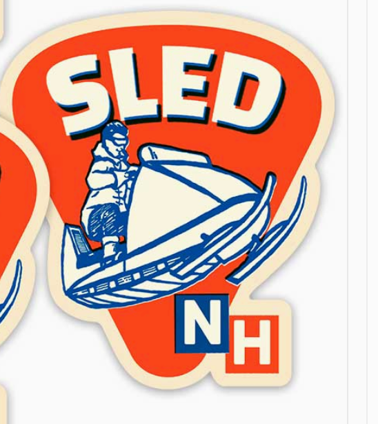 SLED NH snowmobile retro sticker (RetroPlanet) OL