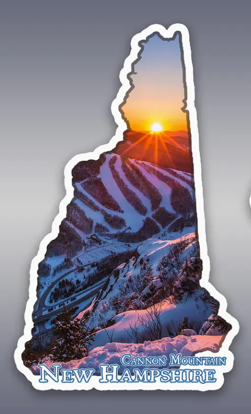 NH CANNON MOUNTAIN winter sunset sticker (White Mountain Images) OL