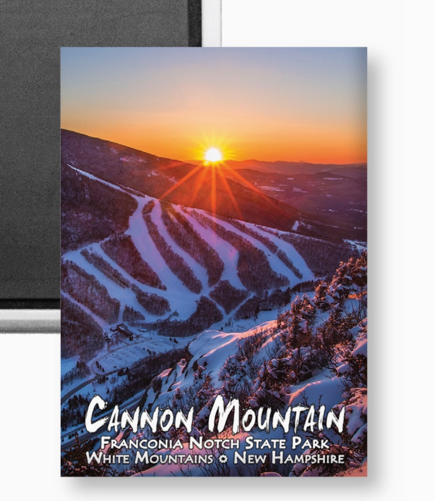 NH CANNON MOUNTAIN winter sunset magnet (White Mountain Images) OL