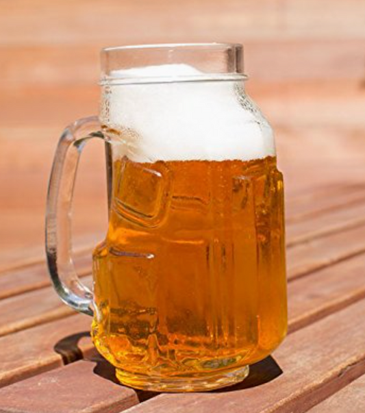 Golf Bag Clear Glass Beer Mug 15 oz. (NH Golf Bag Mug) OL