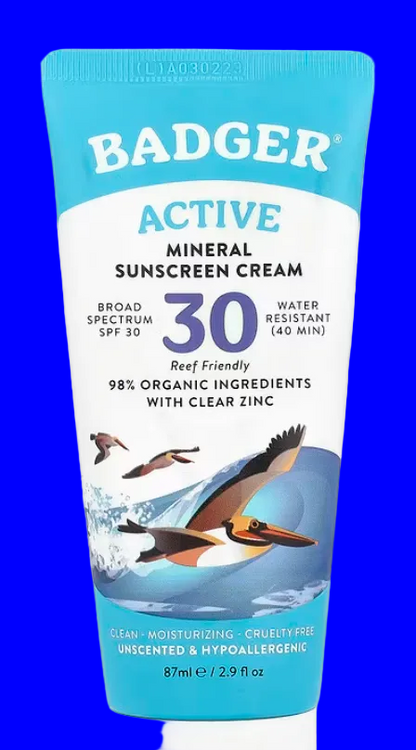 ACTIVE 30 SPF Sunblock 2.9 oz. (W.S. Badger) OL