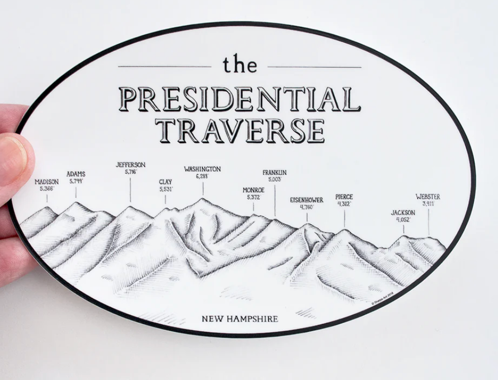 The Presidential Traverse oval NH sticker 4x6" (Sherpa Ant) OL