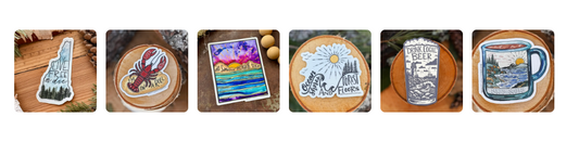 Hand painted & printed NH local stickers (Scotty & Calvin Designs) OL