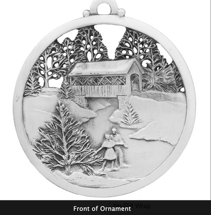 NH Tranquility Covered Bridge Pewter Ornament (Hampshire Pewter) OL