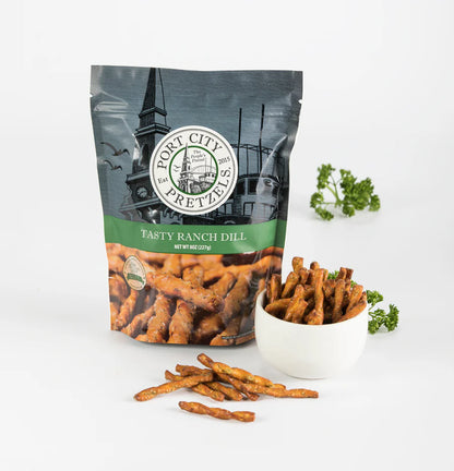Tangy Ranch Dill Pretzels 8 oz. (Port City Pretzels)- Online